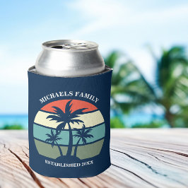 Tropical Palm Tree Navy Blue Sunset Beach House Dosenkühler