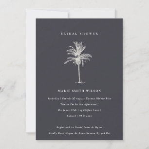 Tropical Palm Tree Navy Kraft Brautparty laden Dankeskarte