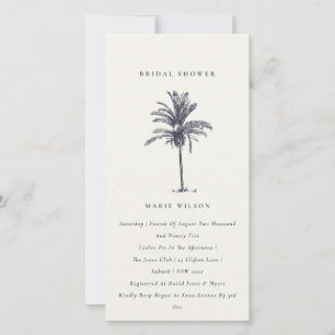 Tropical Palm Tree Navy Kraft Brautparty laden Dankeskarte