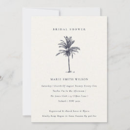 Tropical Palm Tree Navy Kraft Brautparty laden Dankeskarte