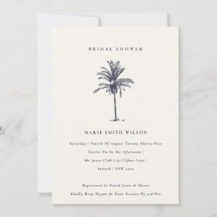Tropical Palm Tree Navy Kraft Brautparty laden Dankeskarte
