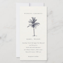 Tropical Palm Tree Navy Kraft Hochzeit einladen Dankeskarte
