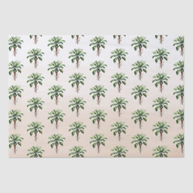 Tropical Palm Tree Ombre Seidenpapier (Vorderseite)