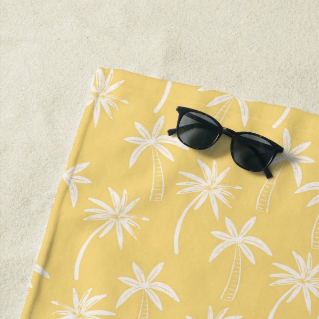 Tropical Palm Tree pattern yellow Strandtuch (Beispiel)
