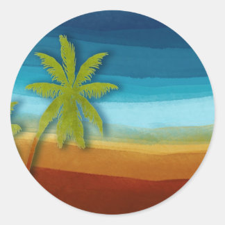 Tropical Palm Tree Runder Aufkleber
