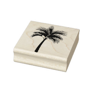 Tropical Palm Tree Silhouette Gummistempel
