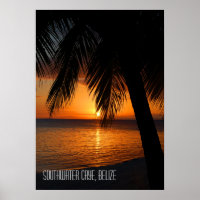 Tropical Palm Tree Sunset in Belize