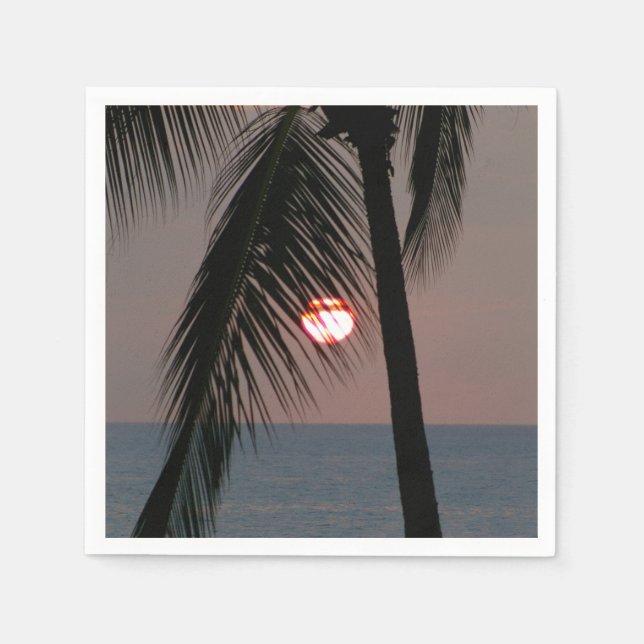Tropical Palm Tree Sunset Serviette (Vorderseite)