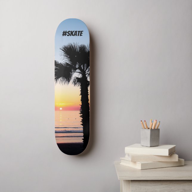 Tropical Palm Tree Sunset Skateboard (Wandkunst)