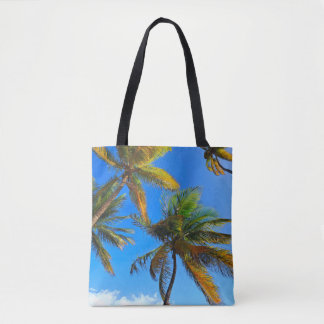 Tropical Palm Tree Tote Bag - Küstenstreifen