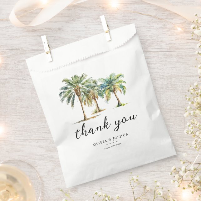 Tropical Palm Tree Vielen Dank für Ihre Hochzeit Geschenktütchen (Ausgeschnitten)
