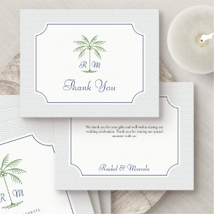 Tropical Palm Tree Wedding Danke Karte