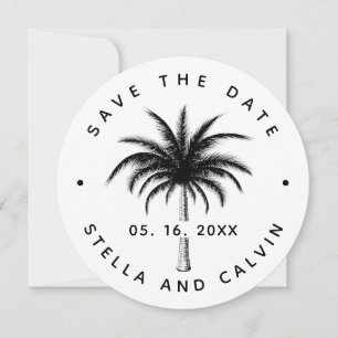 Tropical Palm Tree Wedding einfaches Foto Save The Date