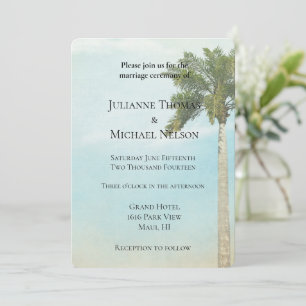 Tropical Palm Tree Wedding Einladung