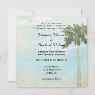 Tropical Palm Tree Wedding Einladung