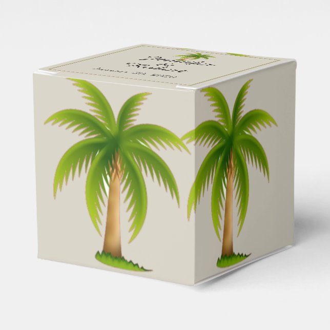 Tropical Palm Tree Wedding Geschenkschachtel (Vorderseite)