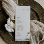 Tropical Palm Tree Wedding Menu Platzkarte Menükarte<br><div class="desc">Tropical Watercolor Beach Szene,  Hochzeitsmenü Platzkarte. Features,  moderne schwarze Typografie mit 3 Gänge Menü. Personalisieren Sie mit dem Namen des Gastes und fügen Sie Ihren Warenkorb individuell hinzu.</div>