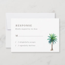 Tropical Palm Tree Wedding RSVP Card