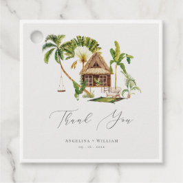 Tropical Palm Tree Wedding Vielen Dank Geschenkanhänger