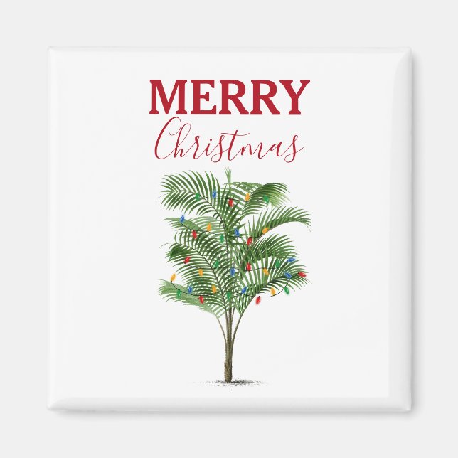 Tropical Palm Tree Weihnachtsbaum Urlaub Magnet (Vorne)