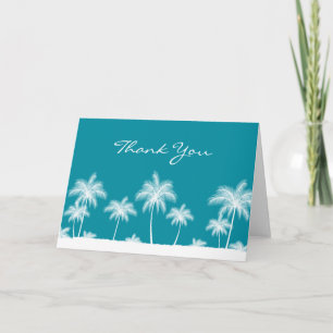 Tropical Palm Trees Aquamarin Blue Vielen Dank Dankeskarte