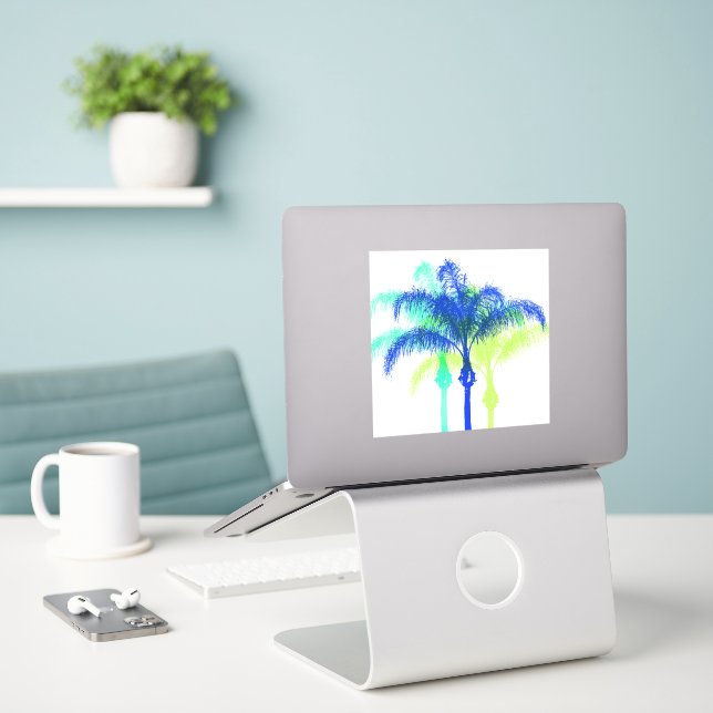 Tropical Palm Trees Art Large Sticker (Laptop auf Schreibtisch)