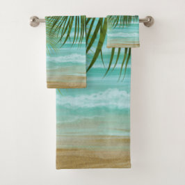 Tropical Palm Trees Beach Badetuch Set