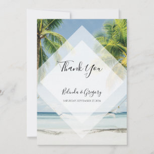 Tropical Palm Trees Beach Hochzeit Danke Karte