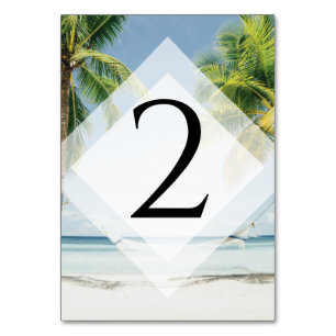 Tropical Palm Trees Beach Hochzeit Tischnummer