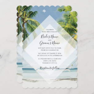 Tropical Palm Trees Beach Hochzeitseinladungen Einladung