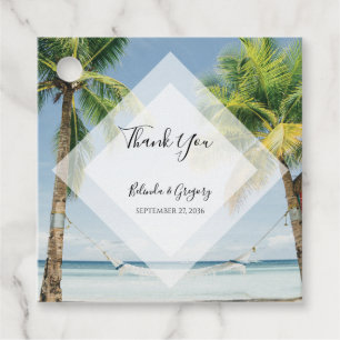 Tropical Palm Trees Beach Hochzeitsgeschenk Geschenkanhänger