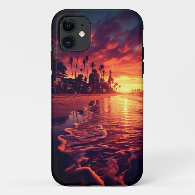 Tropical Palm Trees Beach Island Sunset Case-Mate iPhone Hülle (Rückseite)