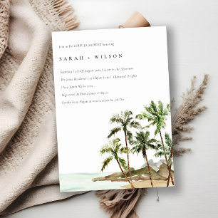 Tropical Palm Trees Beach Sand Paare Dusche Einladung