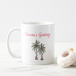 Tropical Palm Trees Beach Weihnachtsvorstellung Kaffeetasse