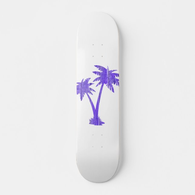 Tropical Palm Trees Black Silhouette Skateboard (Vorne)