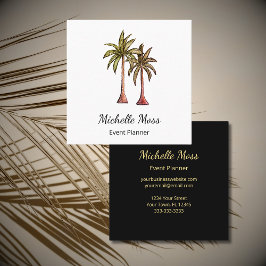 Tropical Palm Trees Boho Elegant Professional Quadratische Visitenkarte