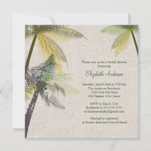 Tropical Palm Trees Bridal Dusche Einladung