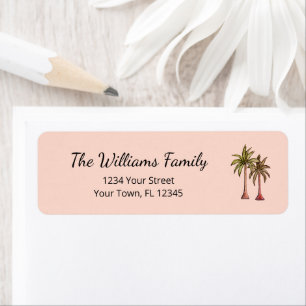 Tropical Palm Trees Bush Pink Beach Rücksendeadres