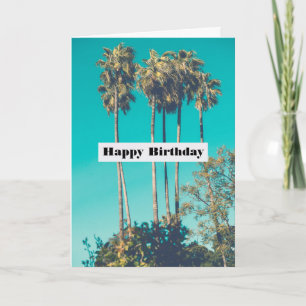 Tropical Palm Trees California Retro Geburtstag Karte