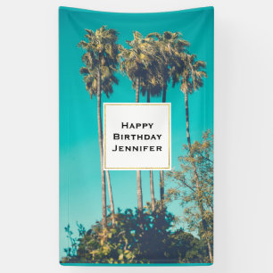 Tropical Palm Trees California Retro Vibe Geburtst Banner