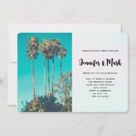 Tropical Palm Trees California Retro Wedding Einladung