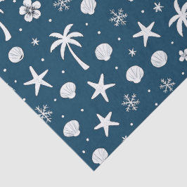 Tropical Palm Trees Coastal Christmas  Seidenpapier