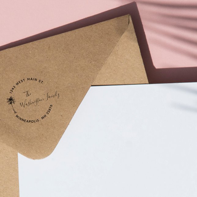 Tropical Palm Trees Custom Rücksendeadresse Permastempel (Von Creator hochgeladen)