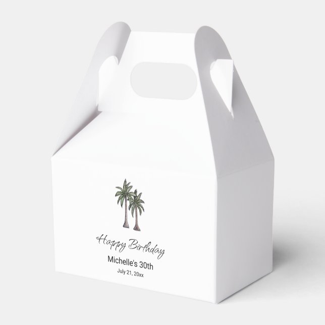 Tropical Palm Trees Elegant 30th Birthday Party Geschenkschachtel (Vorderseite)