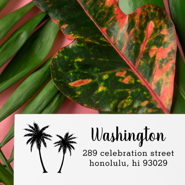 Tropical Palm Trees Familienname und Rücksendeadre Permastempel (Von Creator hochgeladen)