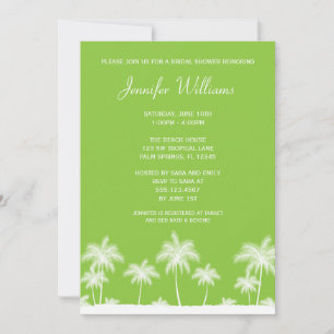 Tropical Palm Trees Green Bridal Dusche Einladung