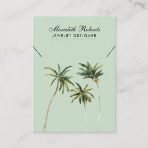 Tropical Palm Trees Juwelier Necklace Display Card Visitenkarte