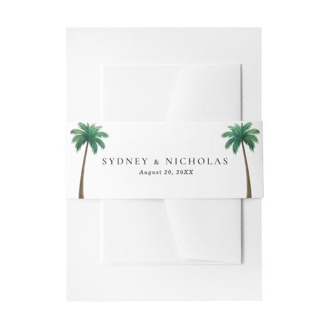 Tropical Palm Trees Minimal Beach Wedding Einladungsbanderole (Vorderseite Beispiel)