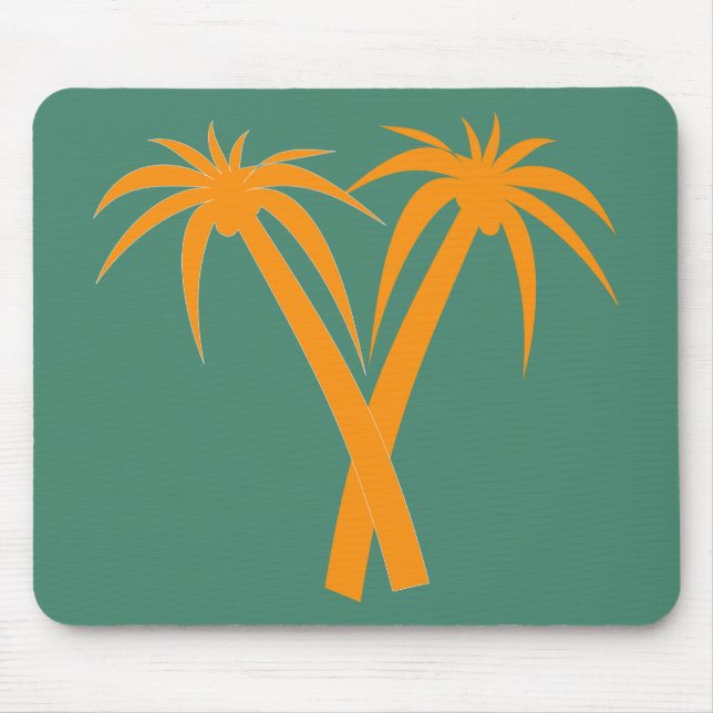 Tropical Palm Trees Orange Summer Mousepad (Vorne)