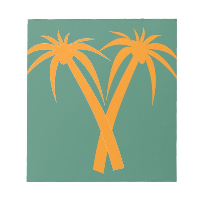 Tropical Palm Trees Orange Summer Notizblock (Vorderseite)